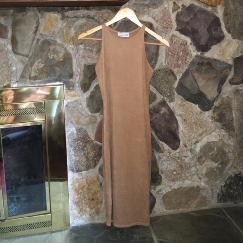 NWOT Vegan suede midi dress